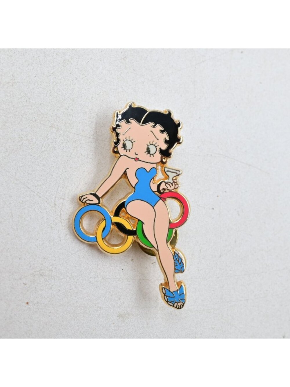 Betty Boop Olympic Rings Fantasy Pin King‎ Features Golden Collection Vintage